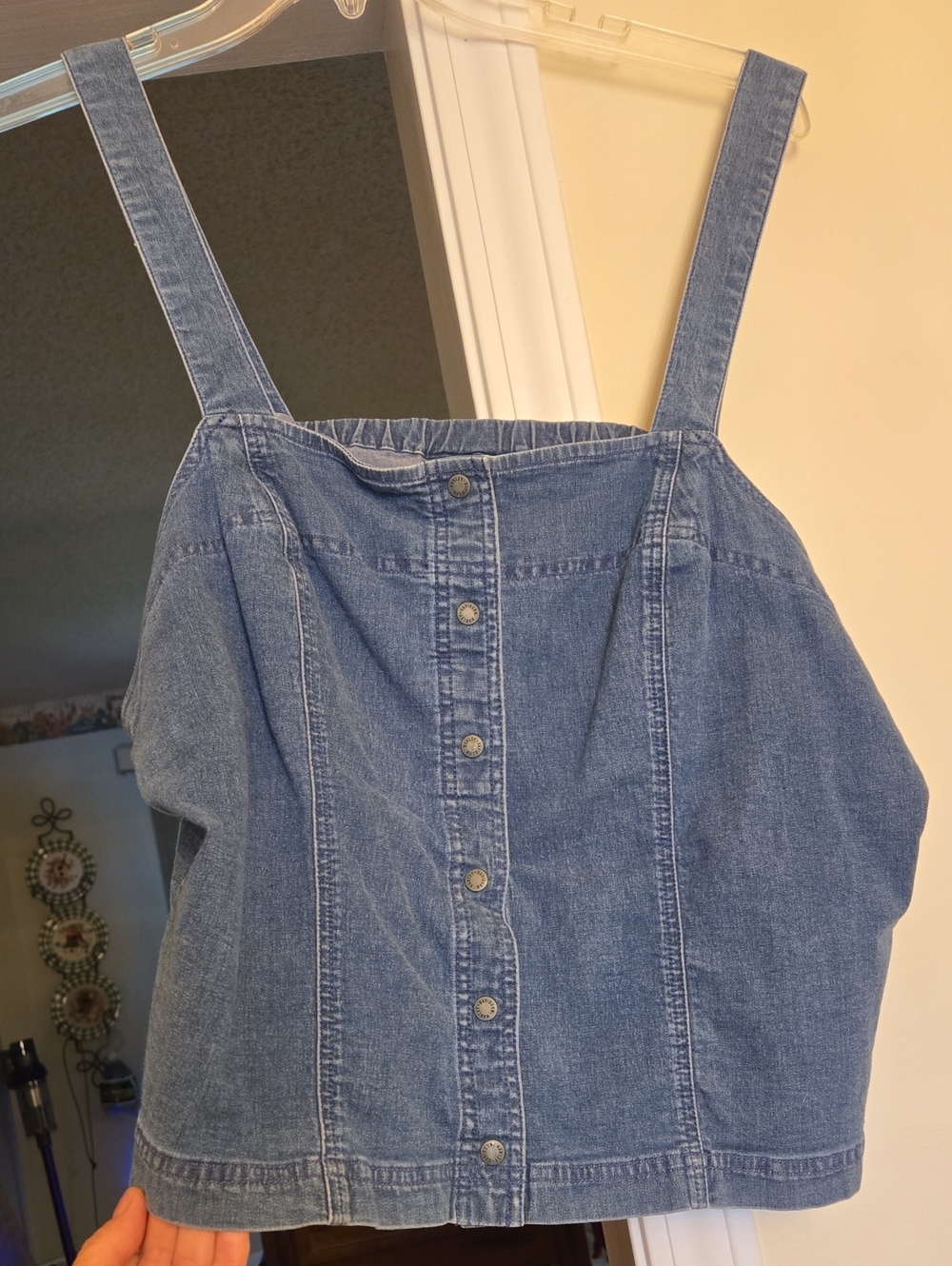 VINTAGE Harley-Davidson Blue Denim Snap Button-Front Women’s Overall Top